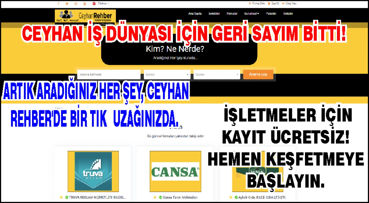 Ceyhan’ın İş Dünyası Dijitale Taşınıyor: Ceyhan Rehber Yayında!